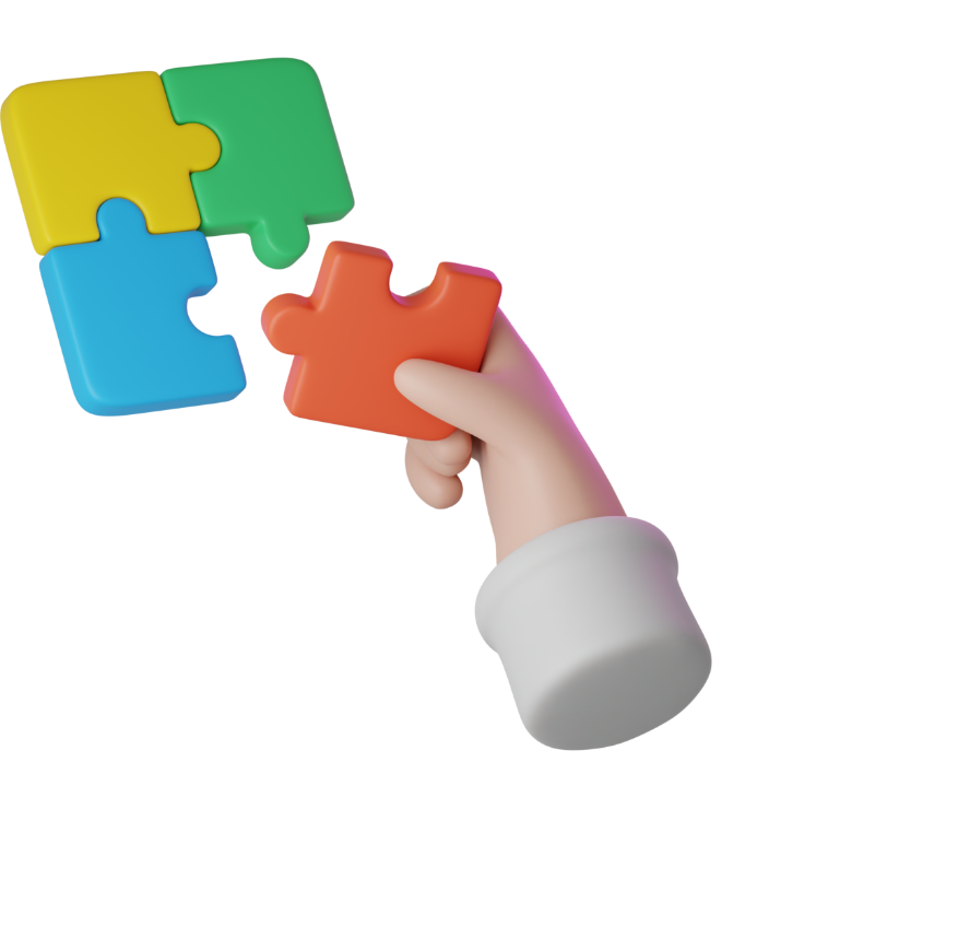 Hand completing a puzzle